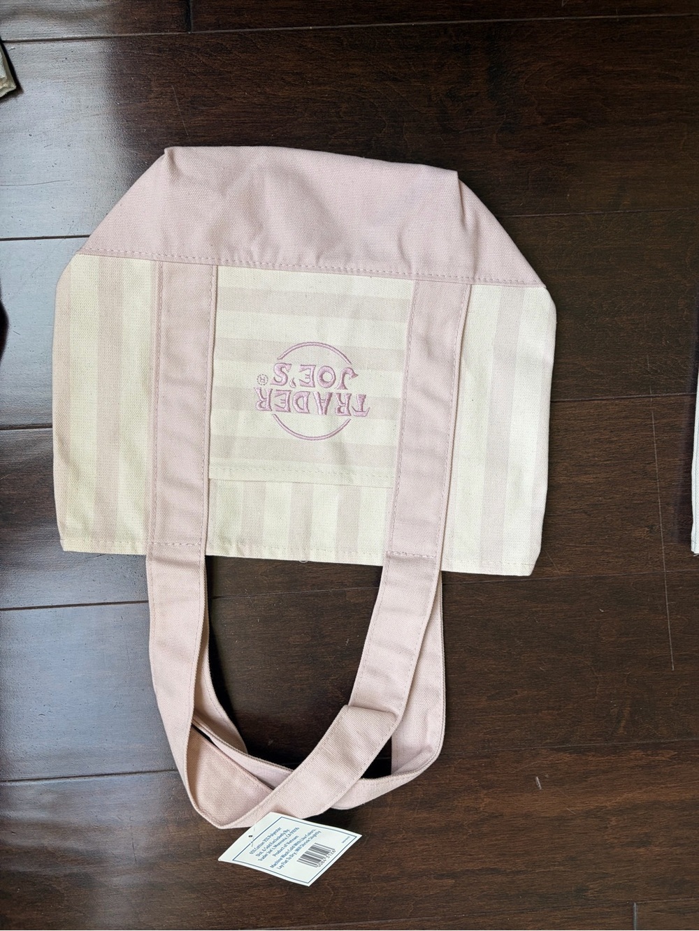 4 Pieces Set NEW 2026 Edition Trader Joe's Mini Tote Canvas Bags Pastel Striped - Picture 6 of 11